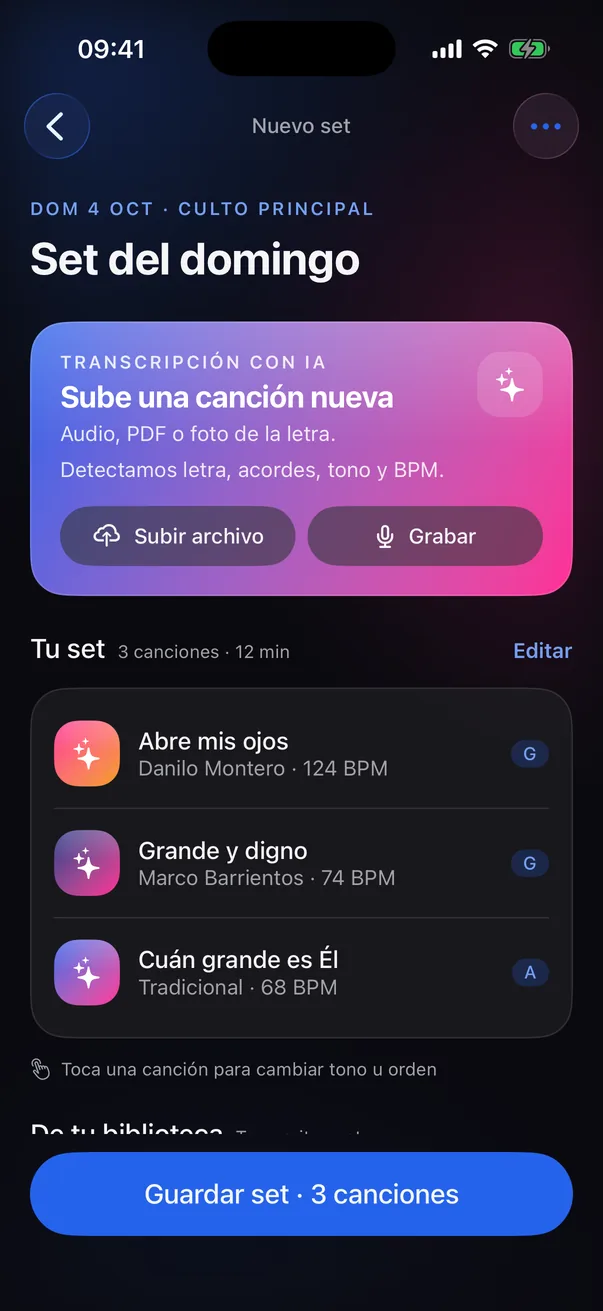 Setlëscht fir e Sonndeg · iOS