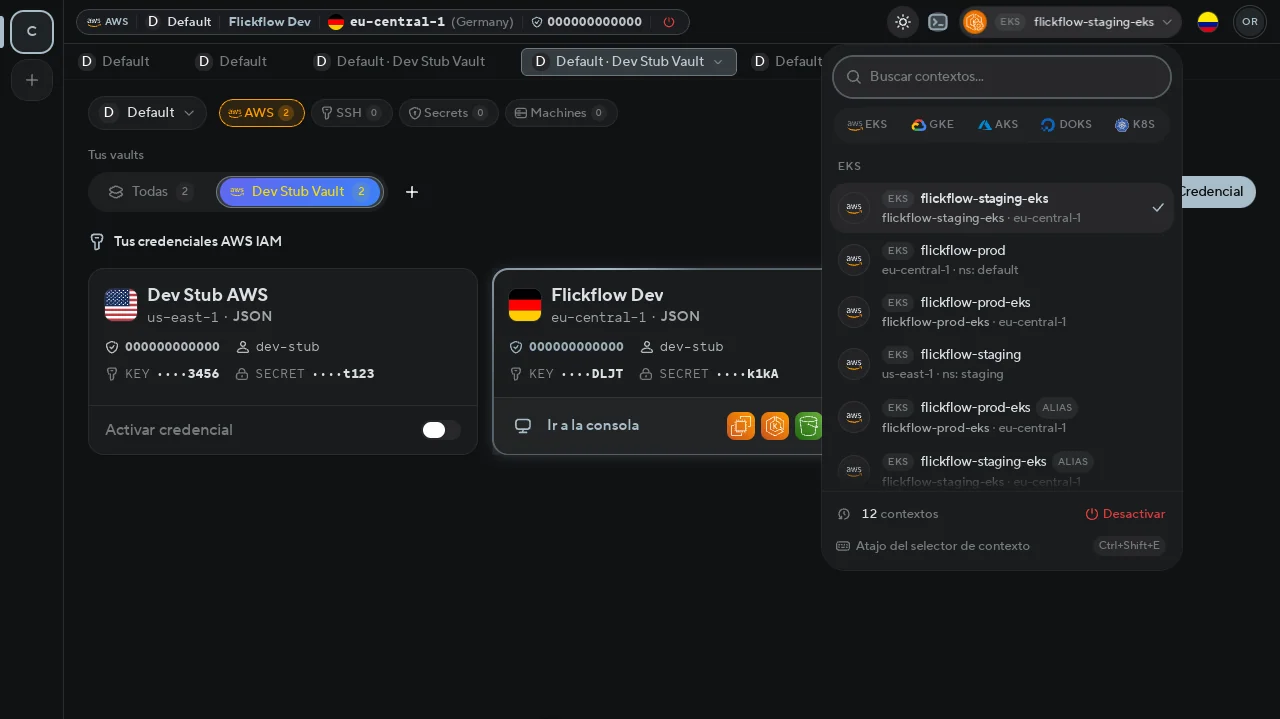 Croswit: selector de contextos de Kubernetes